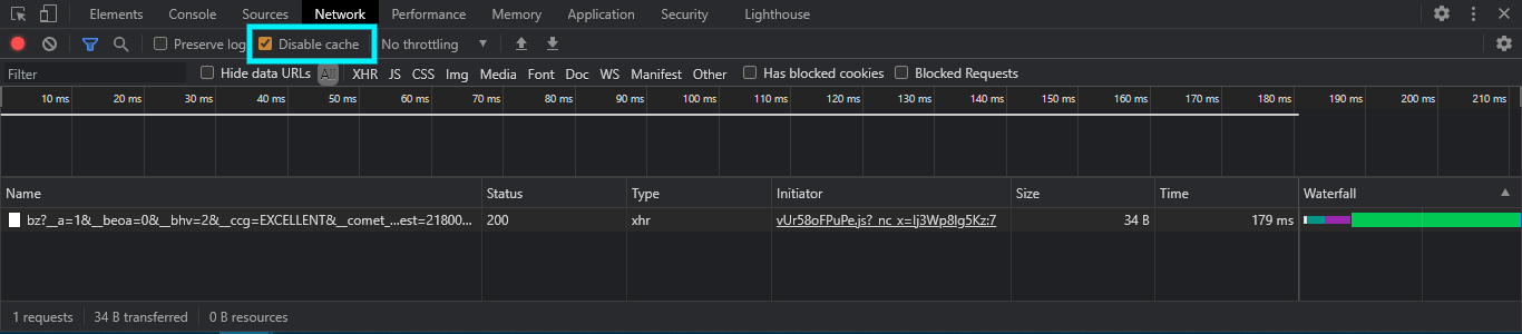 desabilitando cache na ferramenta de desenvolvedor